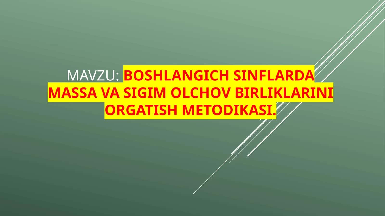 Boshlangich sinflardagi massavasigimolchov birliklarini orgatish metodi kasi