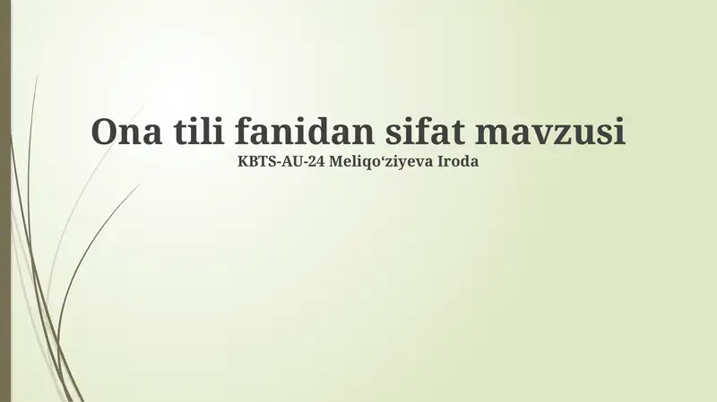 Ona tili fanidan sifat