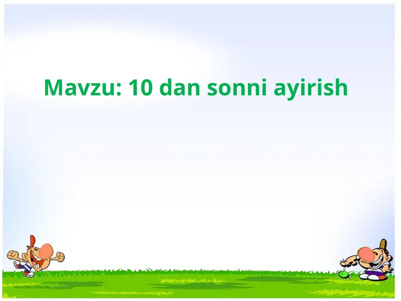 10 dan sonni ayirish
