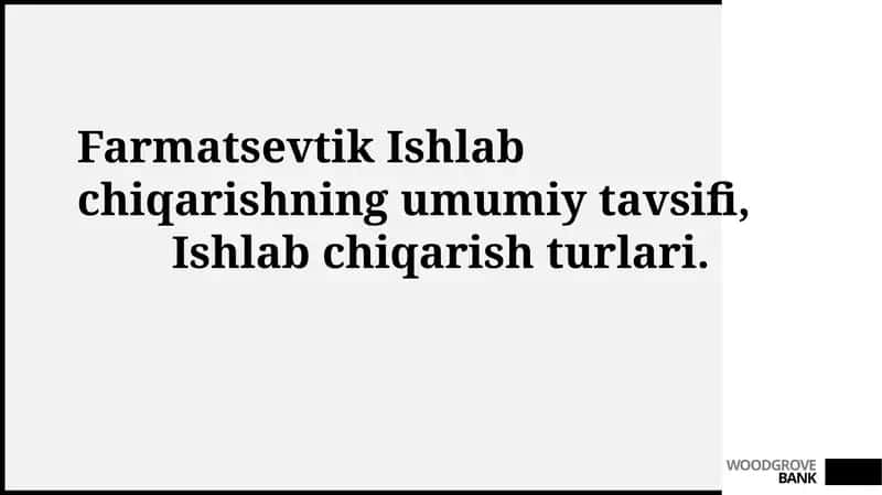 Farmatsevtika ishlab chiqarish