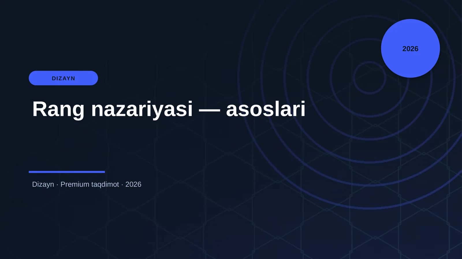 Rang nazariyasi — asoslari