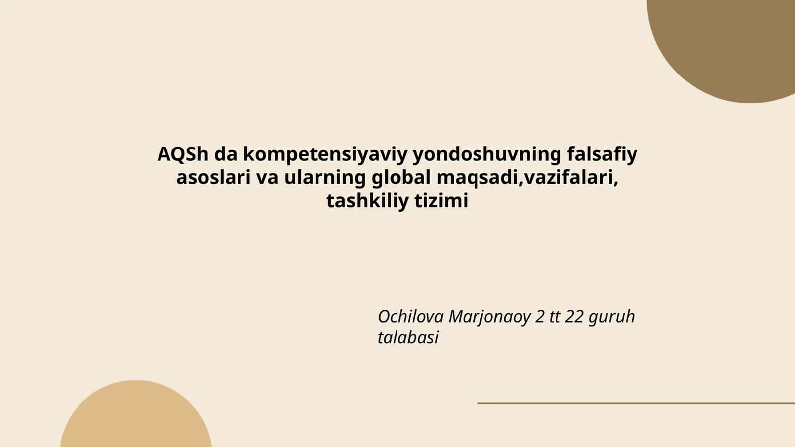Kompetensiyaviy yondoshuvning falsafiy asoslari va ularning global maqsadi
