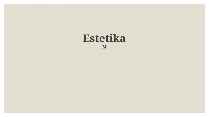 Estetika