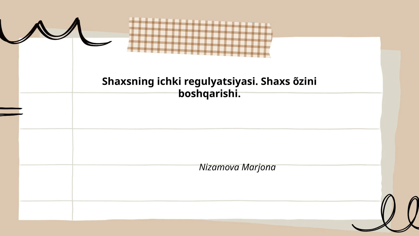 O'z-o'zini anglash va refleksiyalar