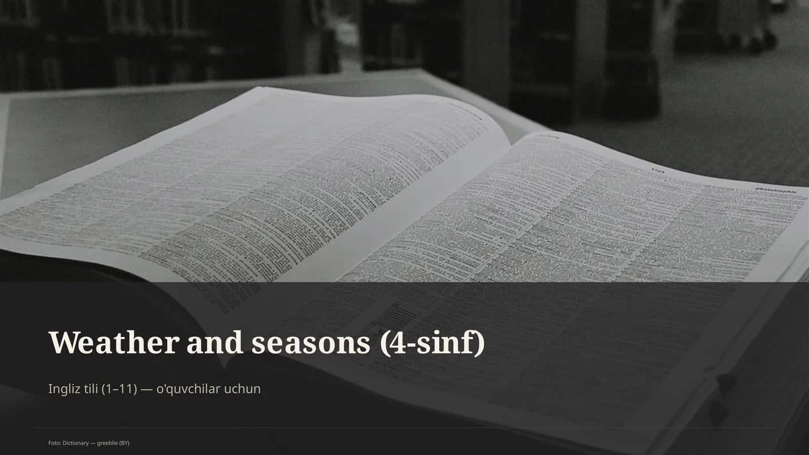 Weather and seasons (4-sinf)