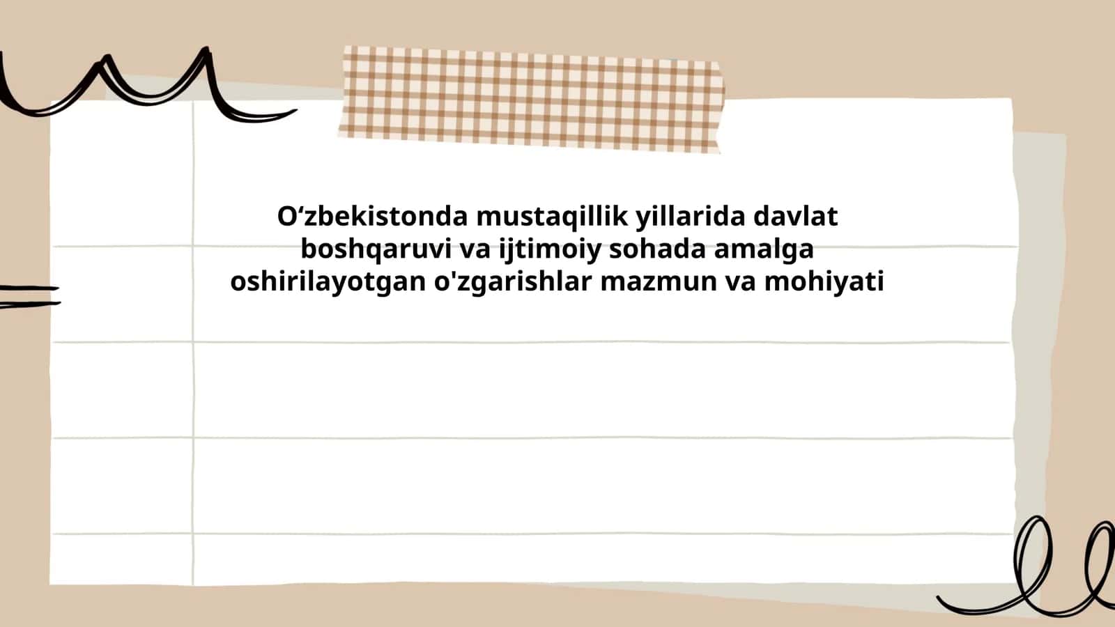 Davlat boshqaruvi va ijtimoiy sohada o'zgarishlar mazmuni