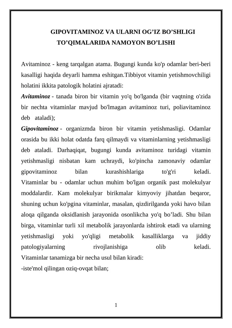 Vitaminlar