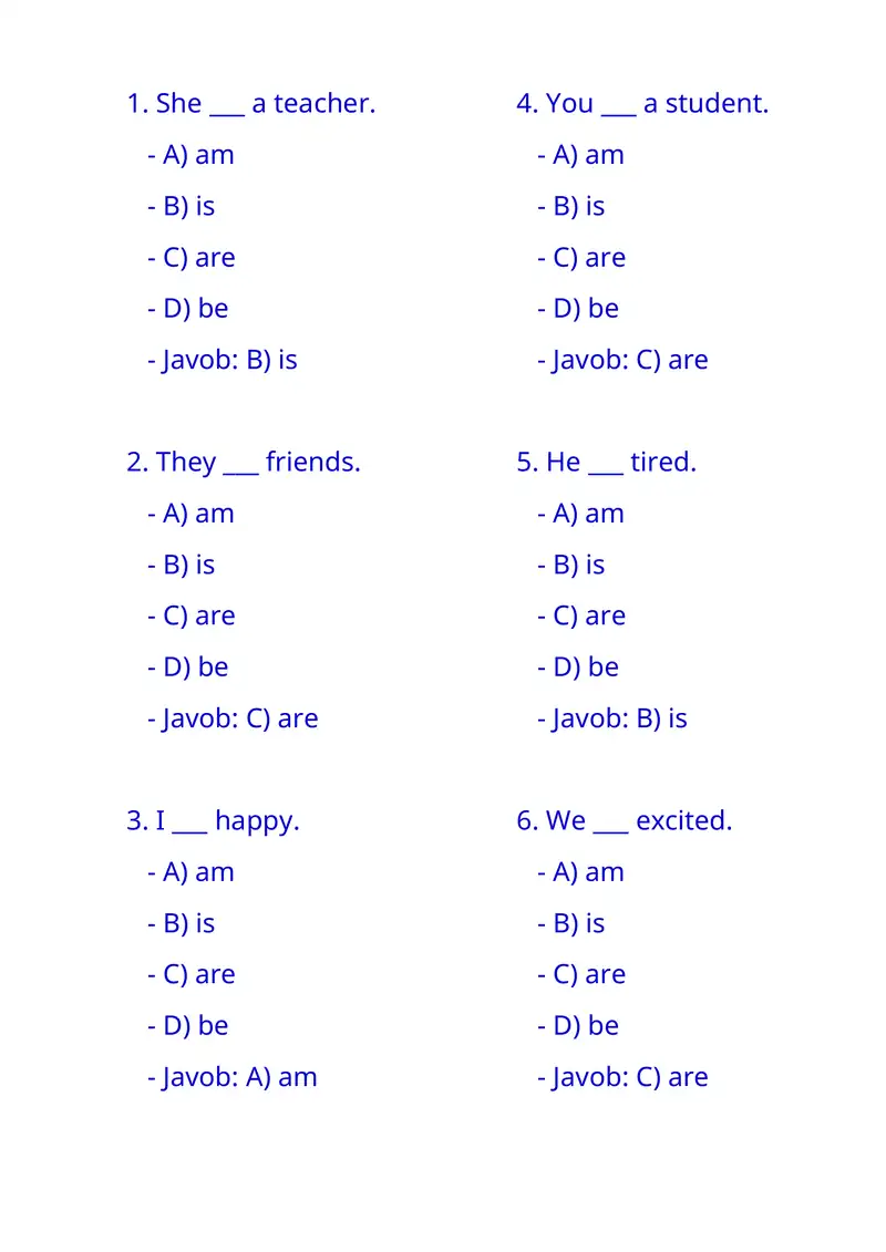 English Grammar Quiz