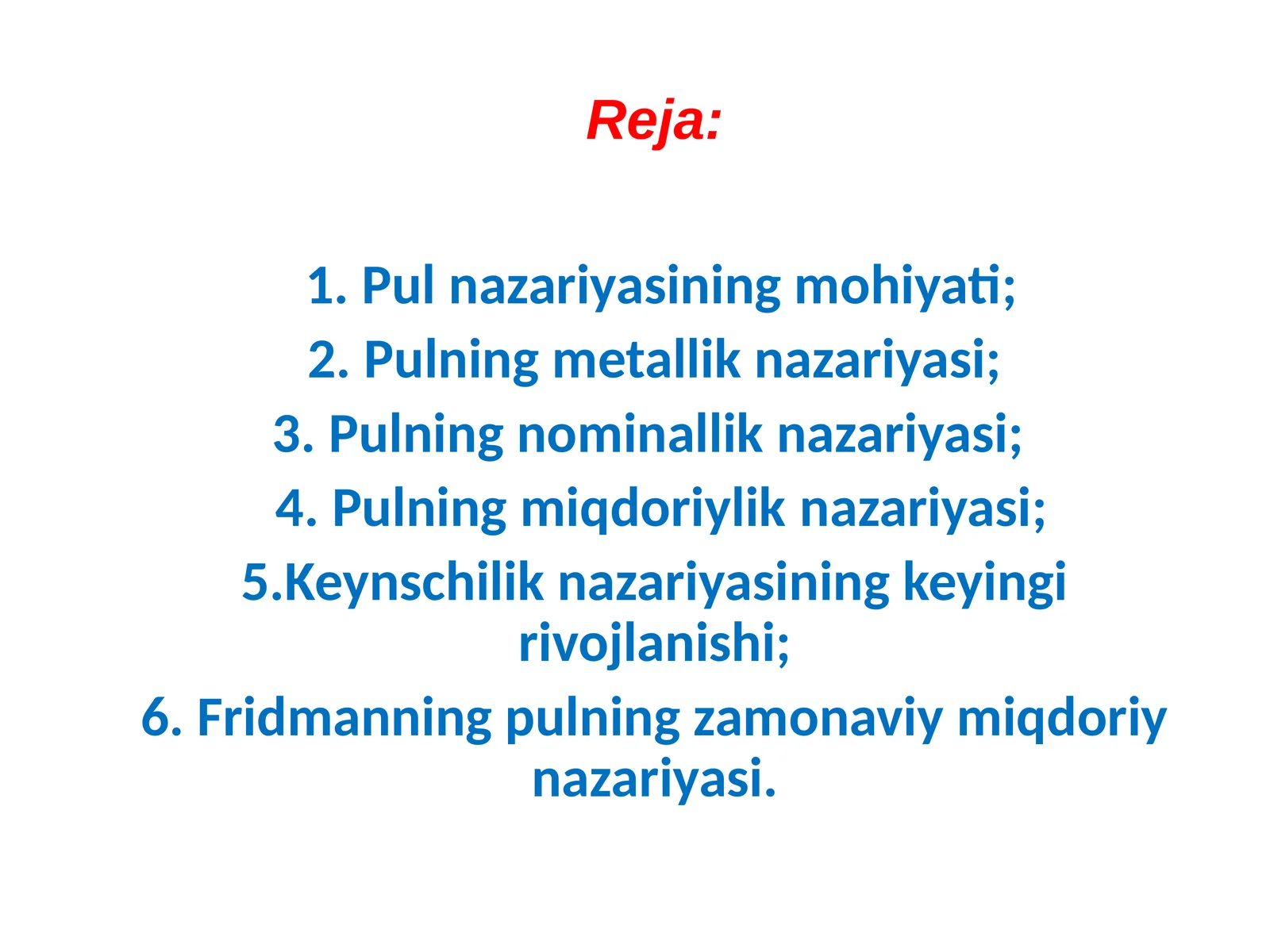 Pul nazariyalari