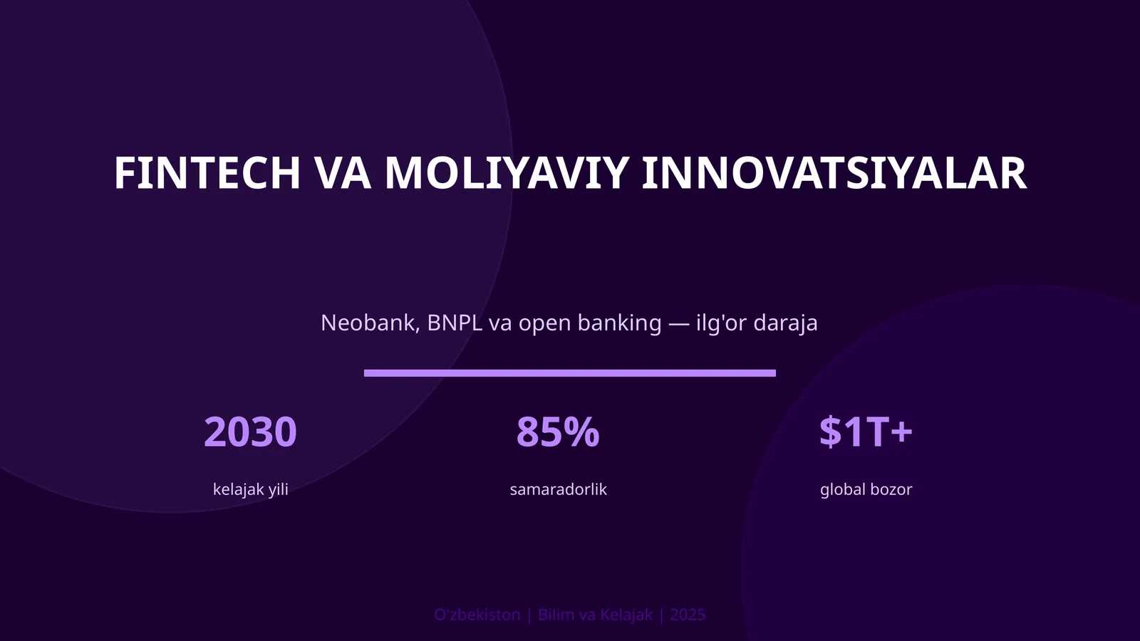 FINTECH VA MOLIYAVIY INNOVATSIYALAR