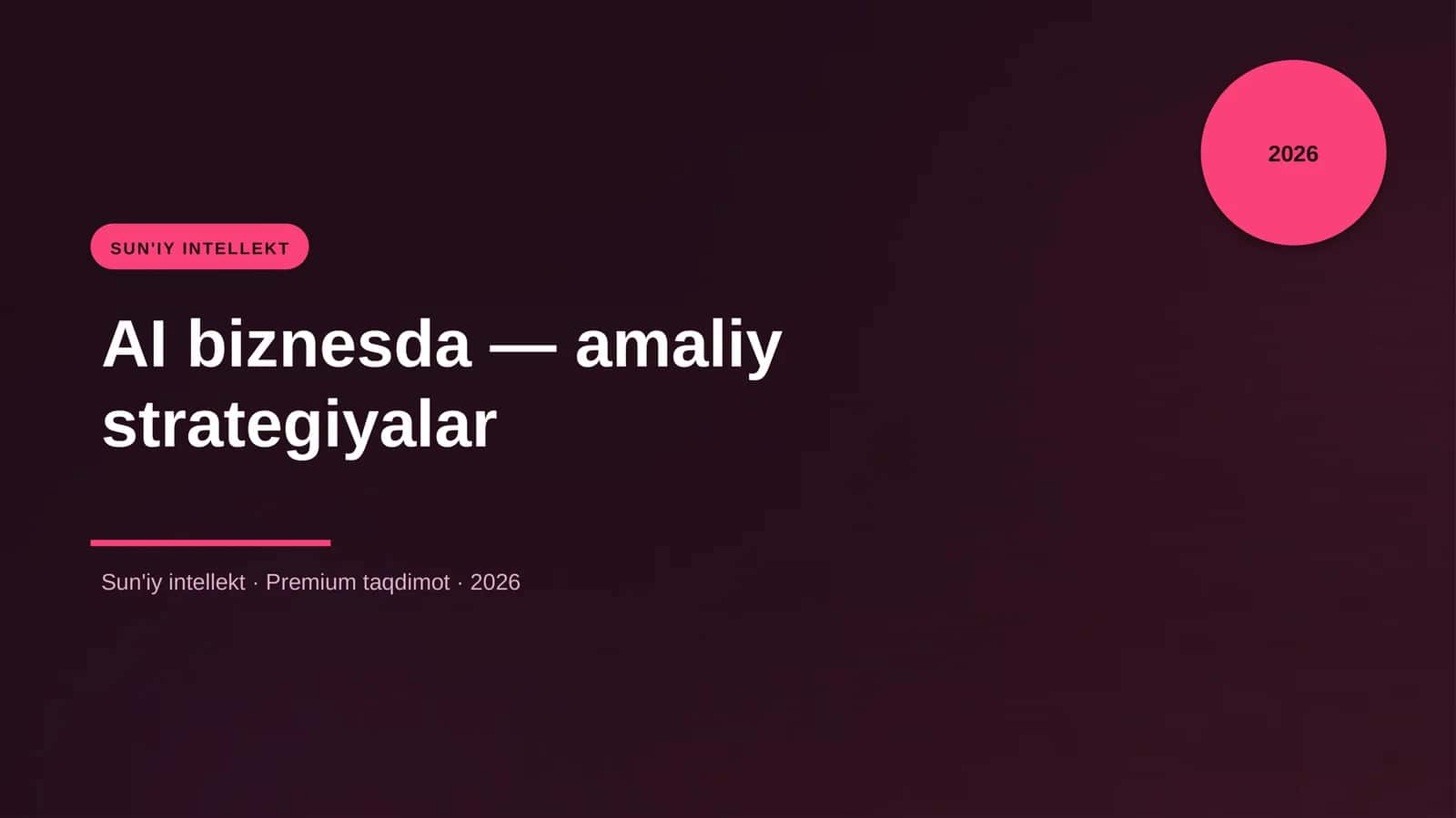 AI biznesda — amaliy strategiyalar