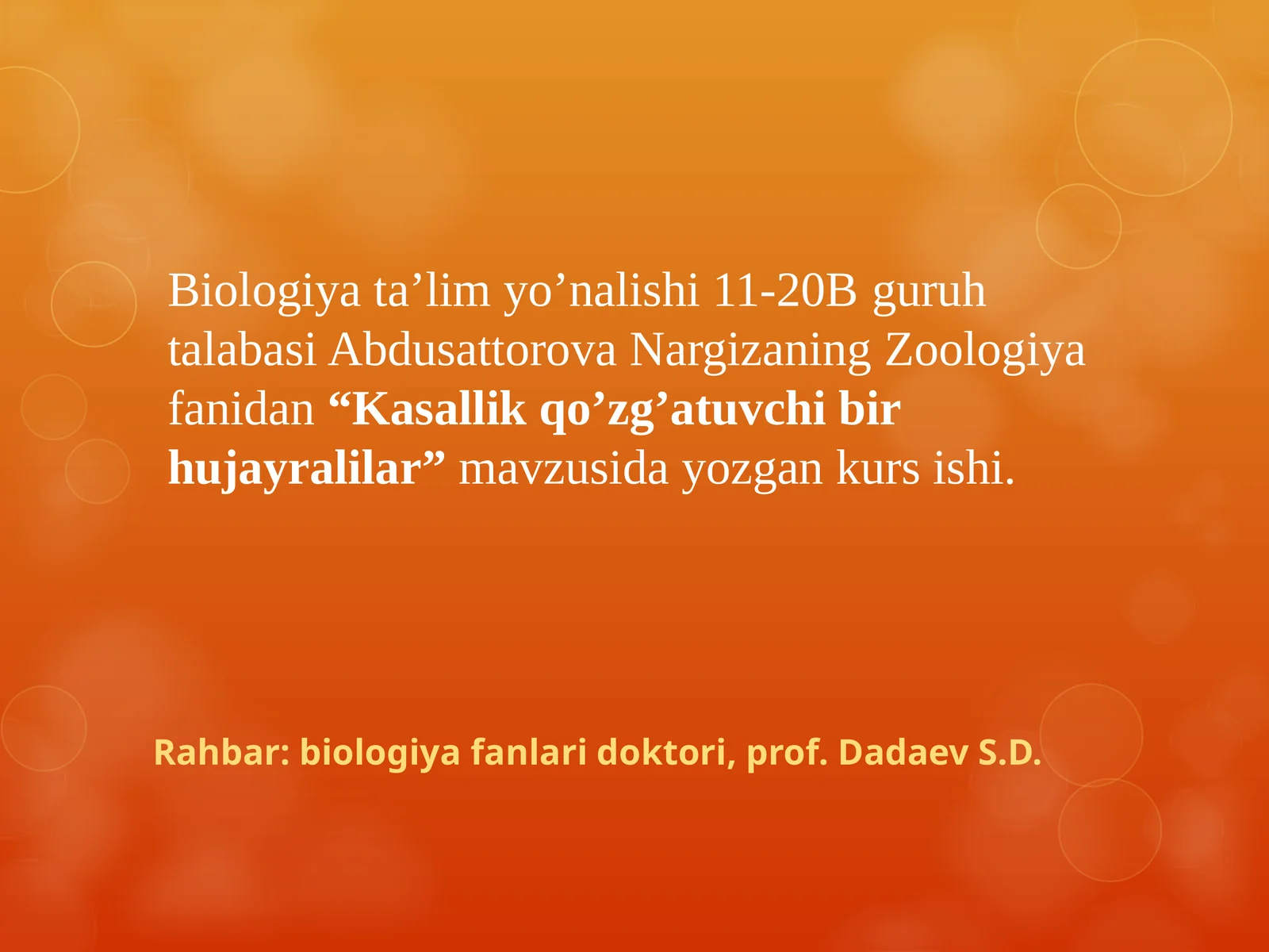 Kasallik qo’zg’atuvchi bir hujayralilar