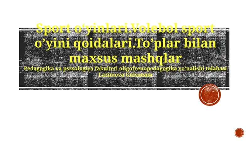 Toʼplar bilan maxsus mashqlar