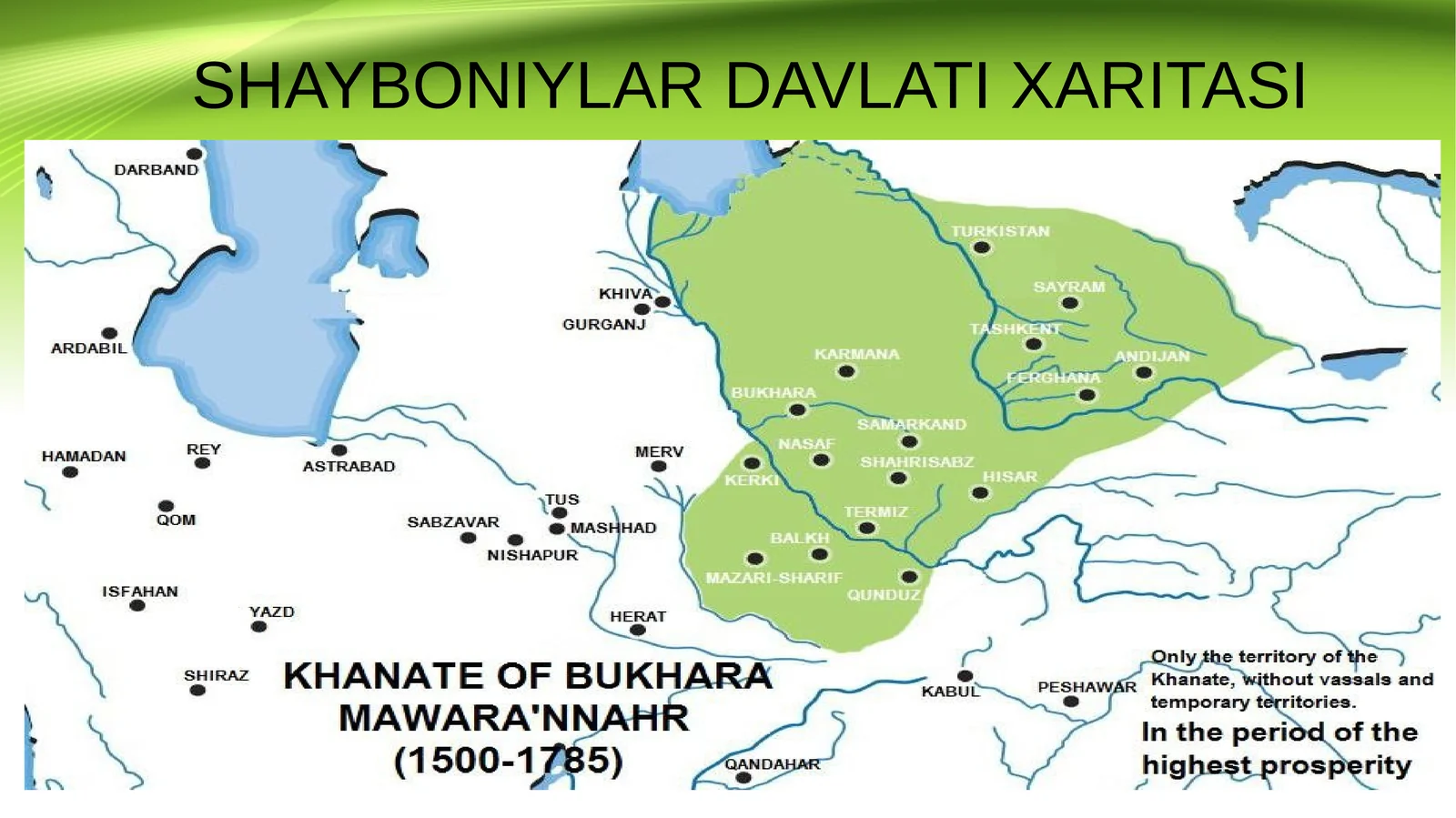 SHAYBONIYLAR DAVLATI XARITASI