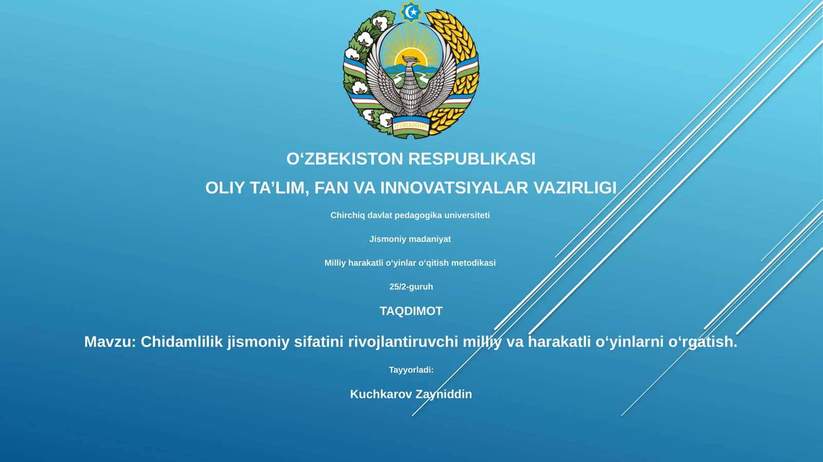 Agilityni rivojlantiruvchi milliy va harakatli o'yinlar