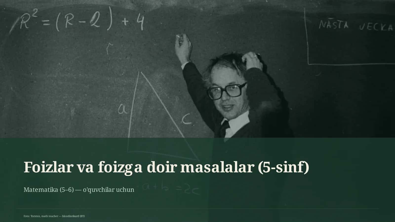 Foizlar va foizga doir masalalar (5-sinf)