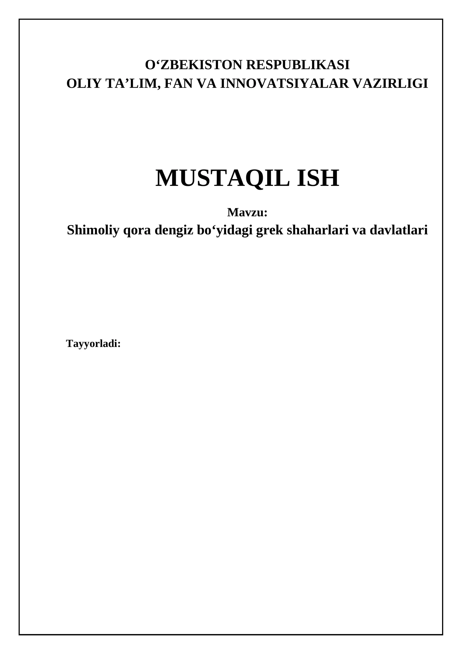 Shimoliy qora dengiz boʻyidagi grek shaharlari va davlatlari