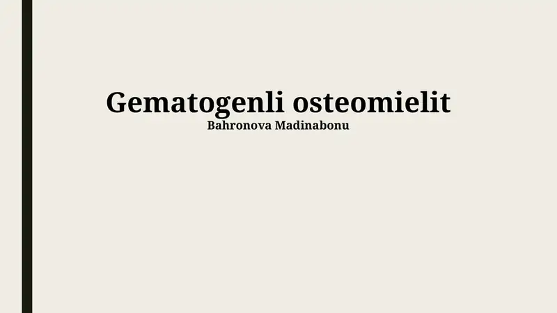 Gematogenli osteomielit