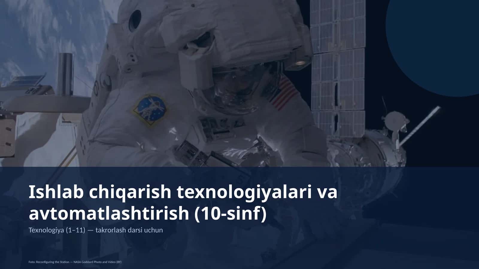Ishlab chiqarish texnologiyalari va avtomatlashtirish (10-sinf)