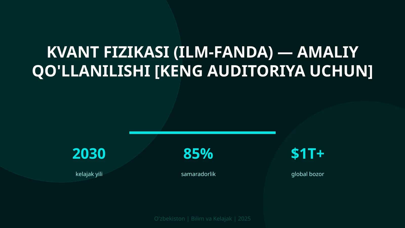 Kvant fizikasi (ilm-fanda) — amaliy qo'llanilishi [keng auditoriya uchun]