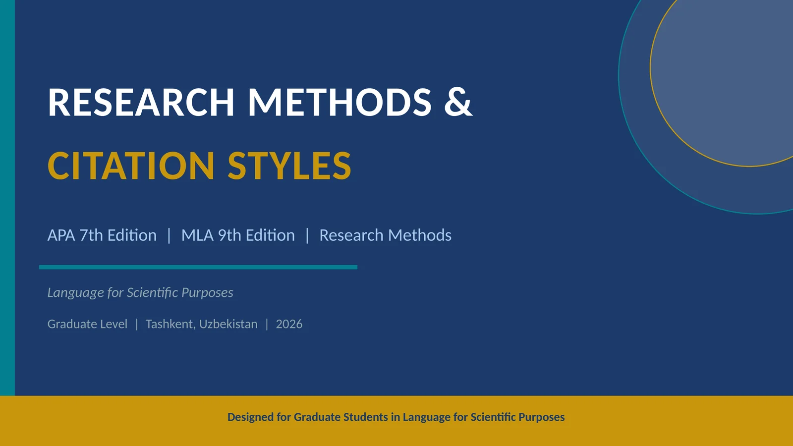 RESEARCH METHODS & CITATION STYLES