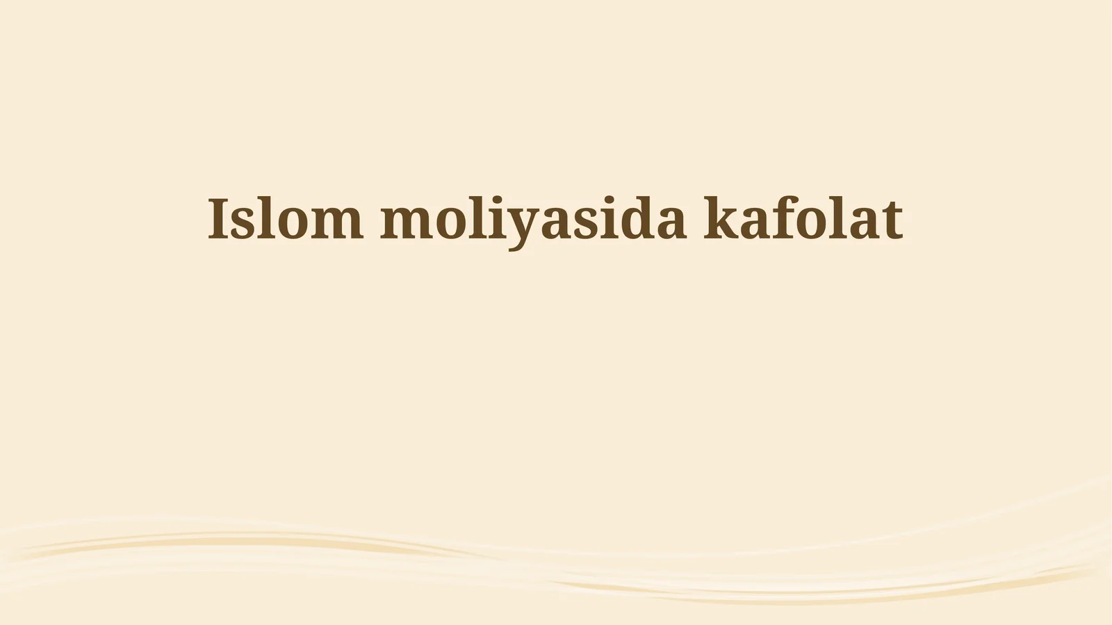 Islom moliyasida kafolat