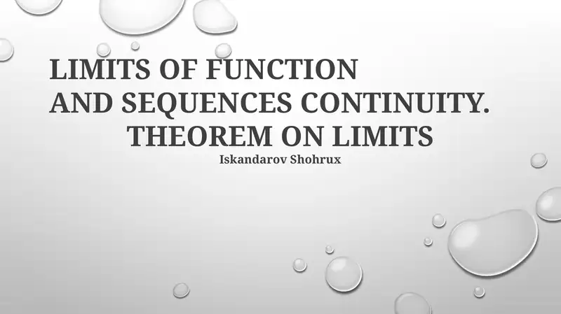 Limits of Function and Sequences Continuity
