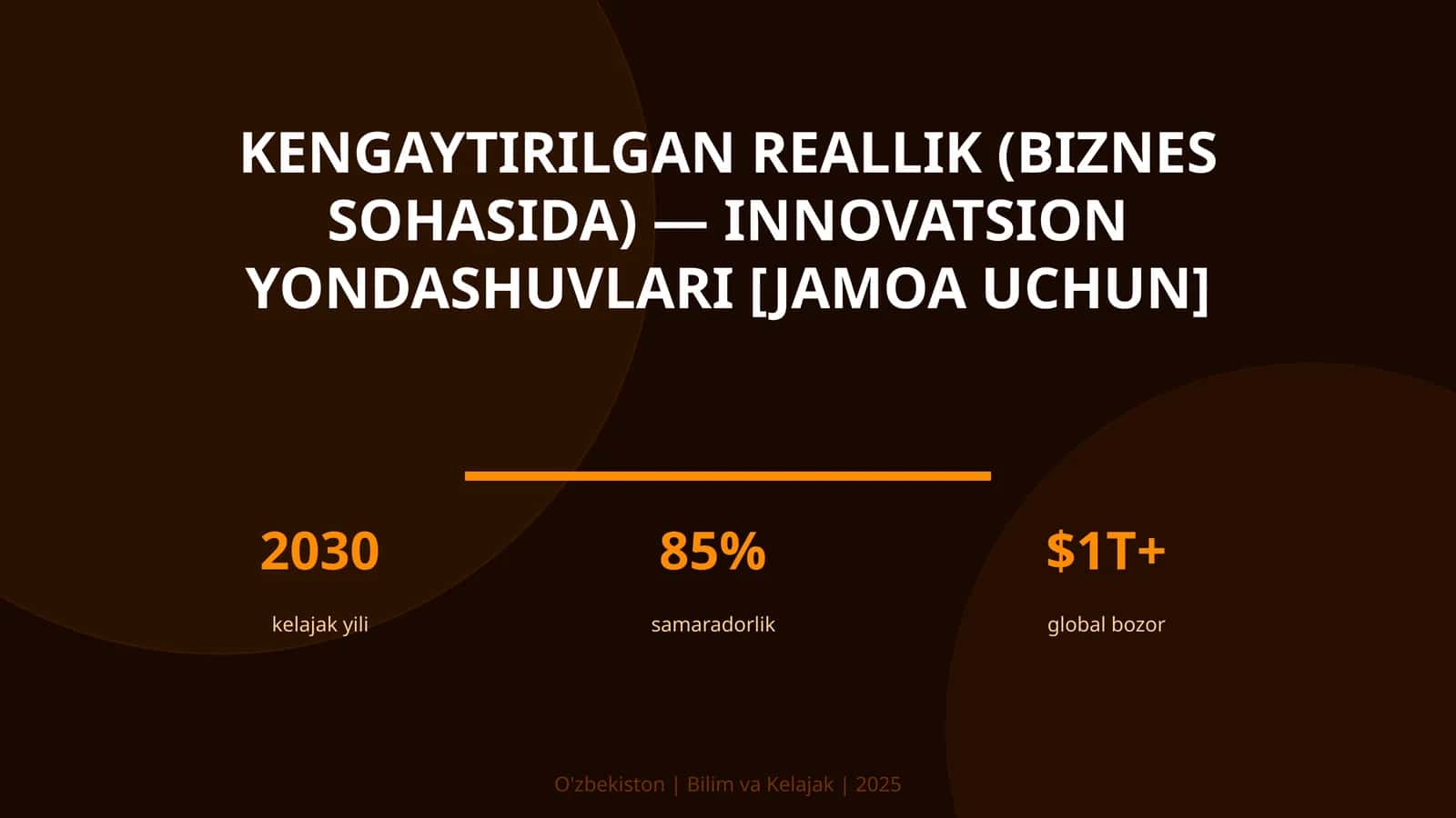 Kengaytirilgan reallik (biznes sohasida) — innovatsion yondashuvlari [jamoa uchun]