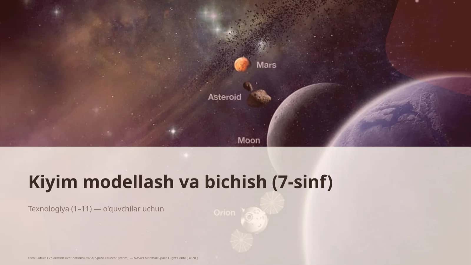Kiyim modellash va bichish (7-sinf)