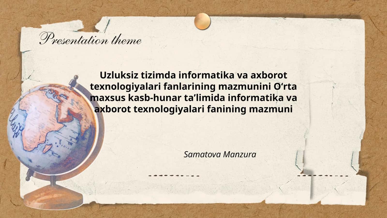 Uzluksiz tizimda informatika va axborot texnologiyalari fanlarining mazmunini Oʻrta maxsus kasb-hunar taʼlimida informatika va axborot texnologiyalari fanining mazmuni