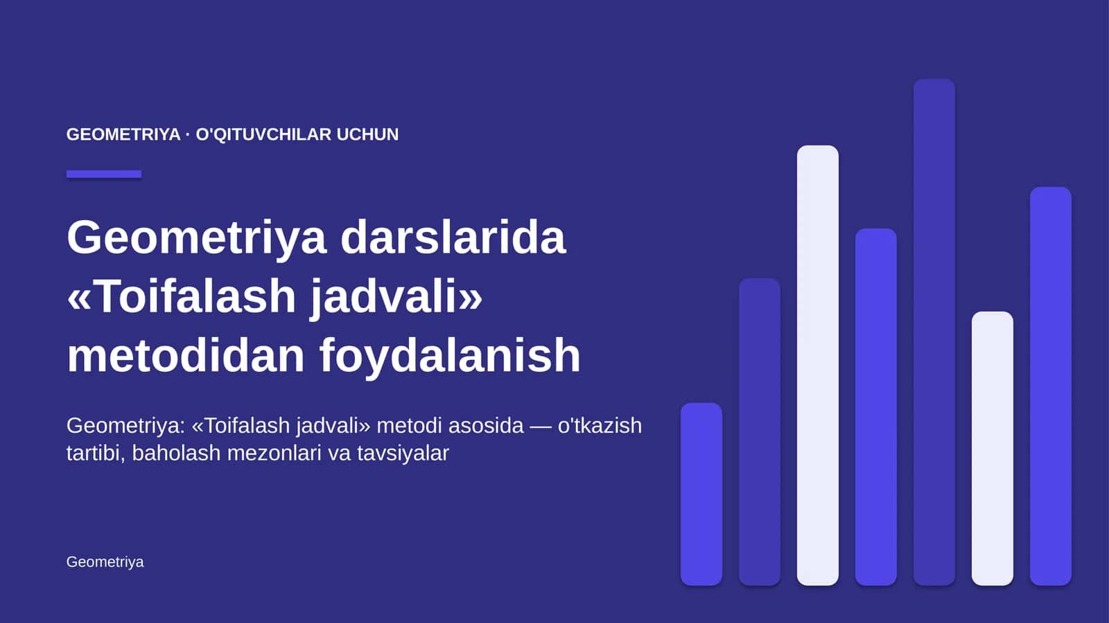 geometriya darslarida toifalash jadvali metodidan foydalanish 6165