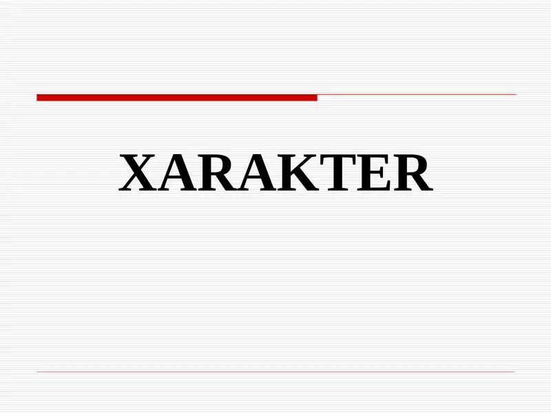 XARAKTER