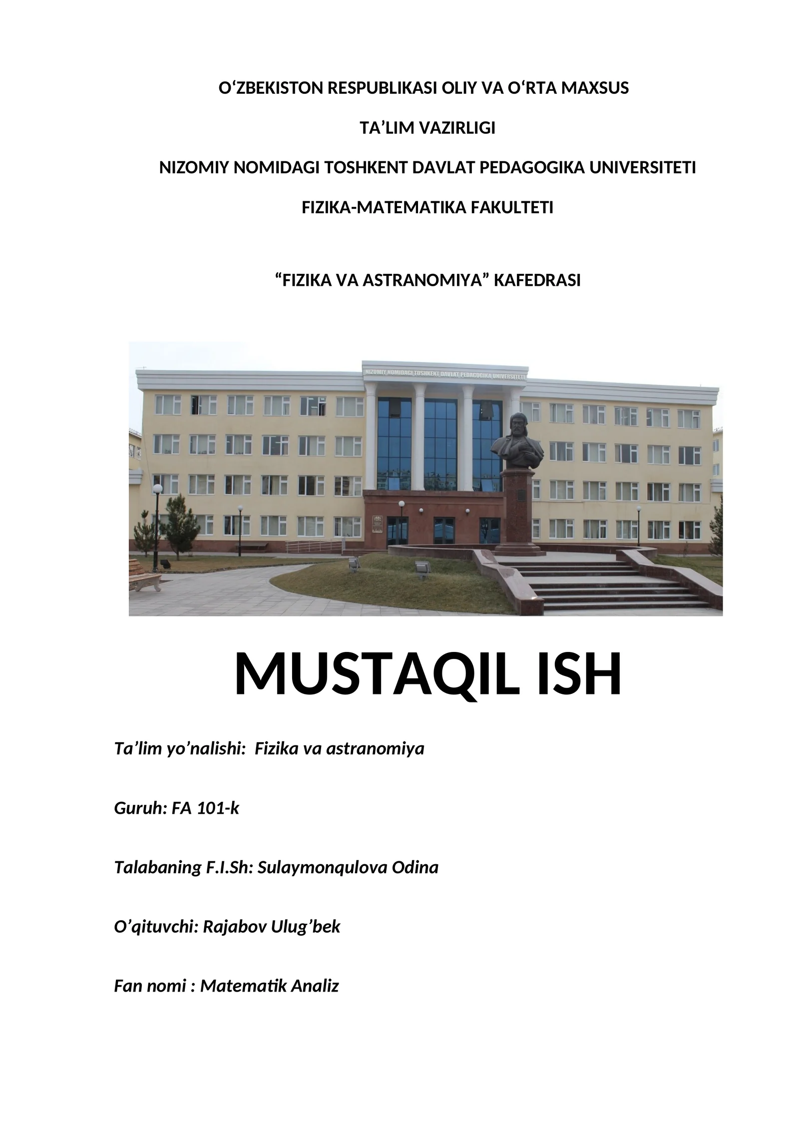 Matematik Analiz: Haqiqiy Sonlar Toplami