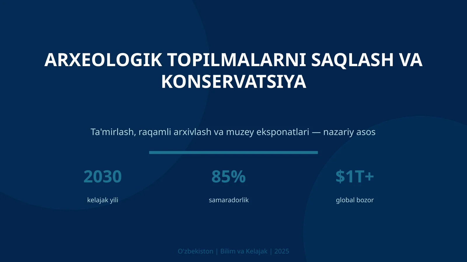 ARXЕOLOGIK TOPILMALARNI SAQLASH VA KONSERVATSIYA