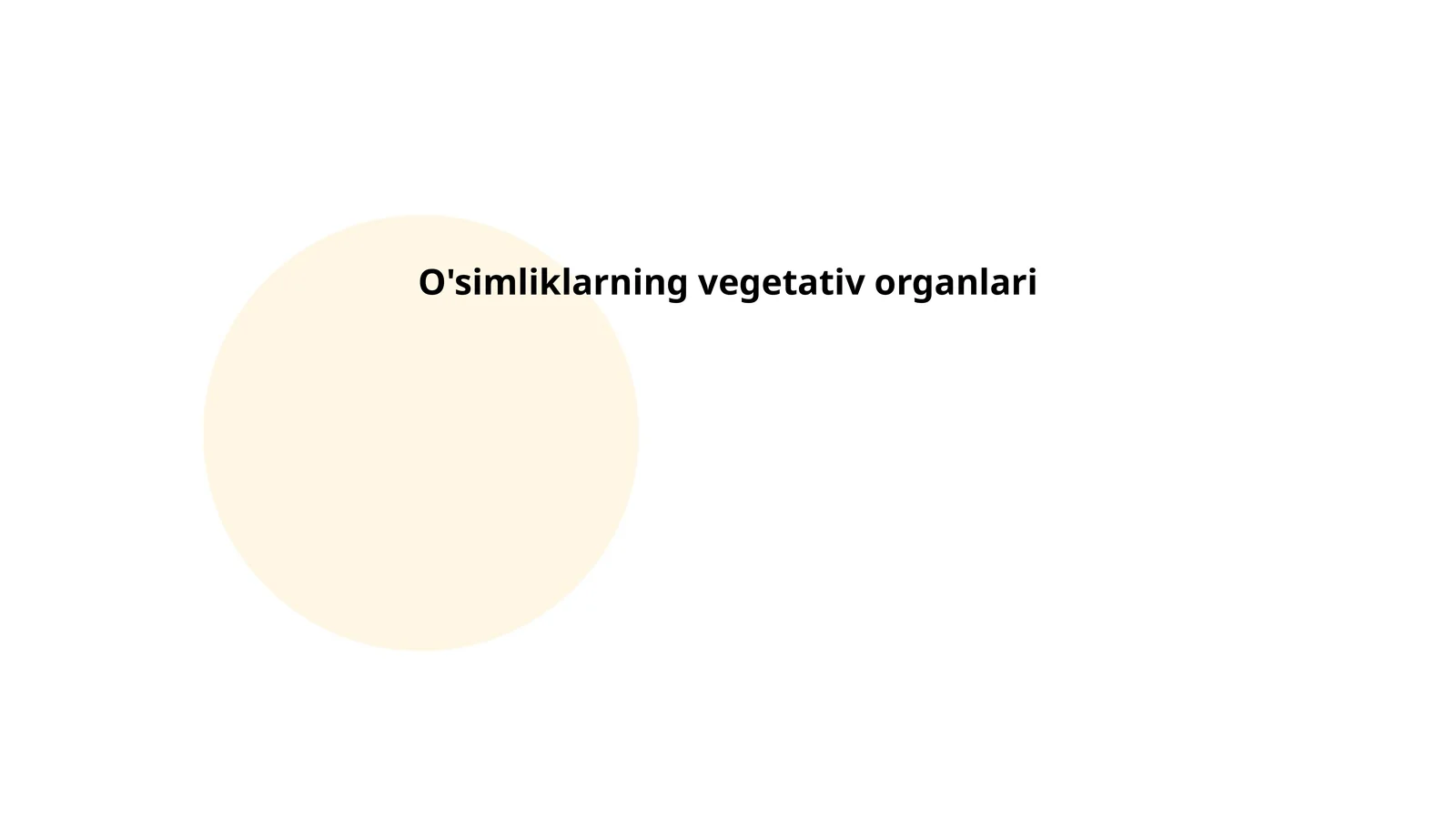 O'simliklarning vegetativ organlari