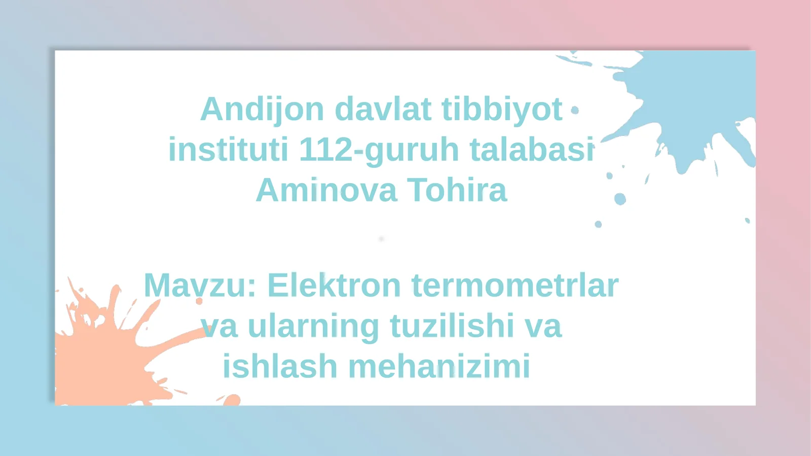 Elektron termometrlar va ularning tuzilishi va ishlash mehanizimi