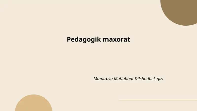Pedagogik maxorat