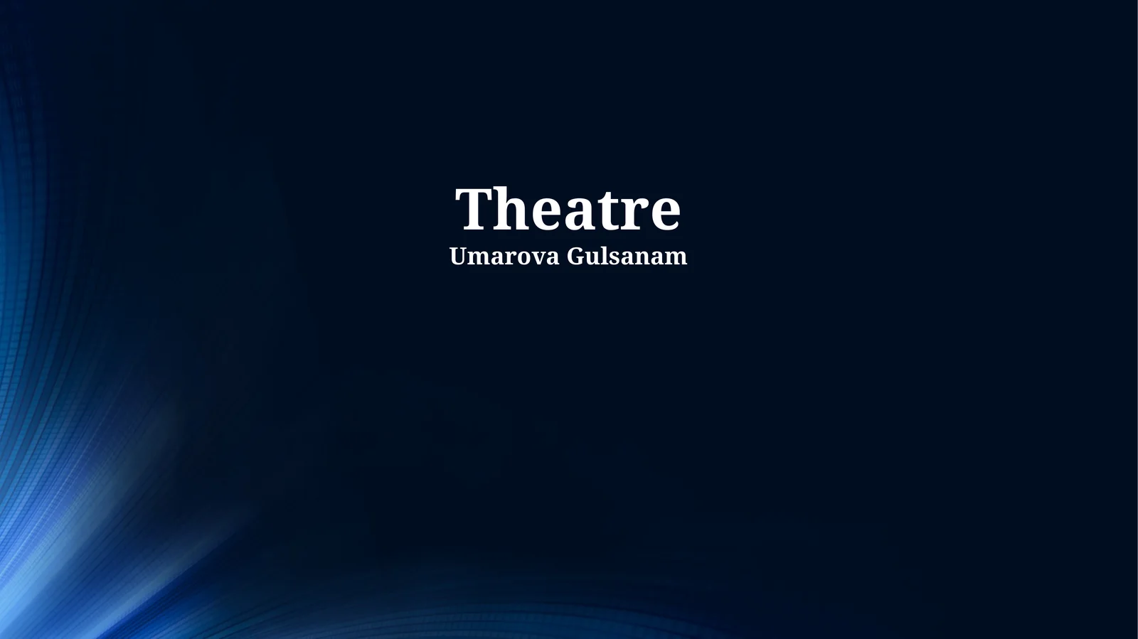 A Journey Through Theatre History and Dramatic Literature
