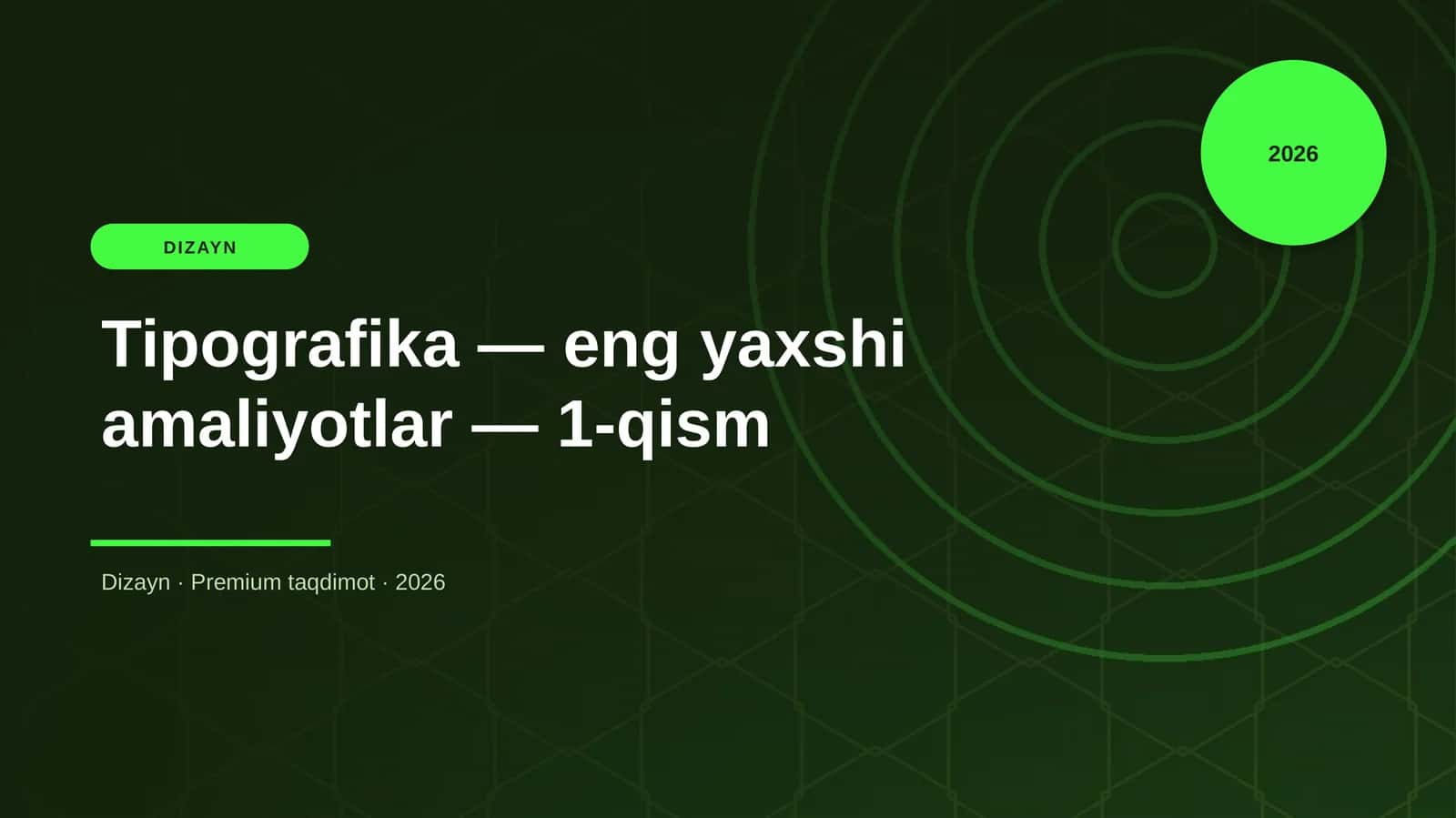 Tipografika — eng yaxshi amaliyotlar — 1-qism