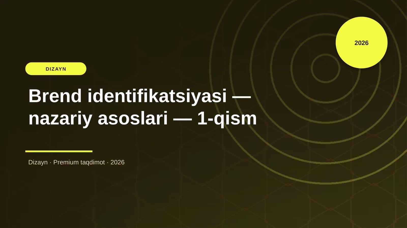 Brend identifikatsiyasi — nazariy asoslari — 1-qism