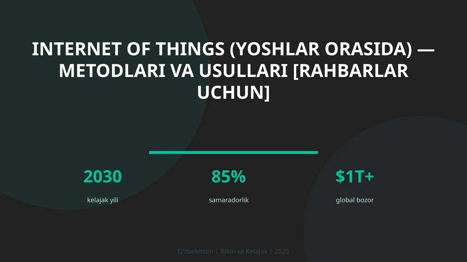 Internet of Things (Yoshlar Orasida) - Metodlari va Usullari [Rahbarlar Uchun]