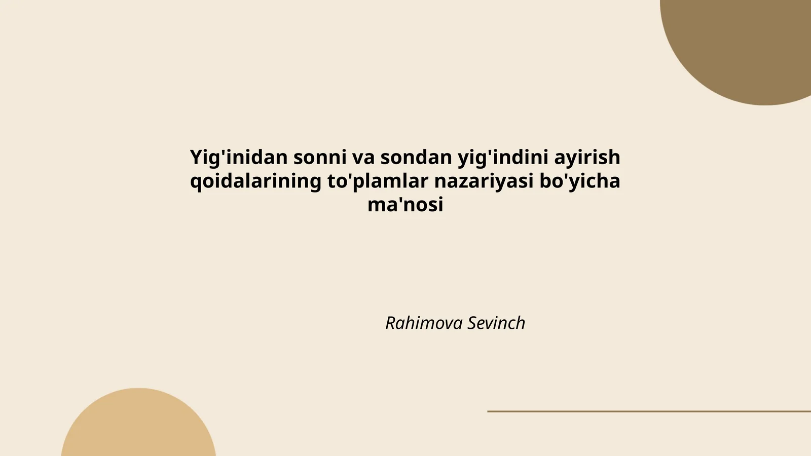 Yig'indini ayirish qoidalari