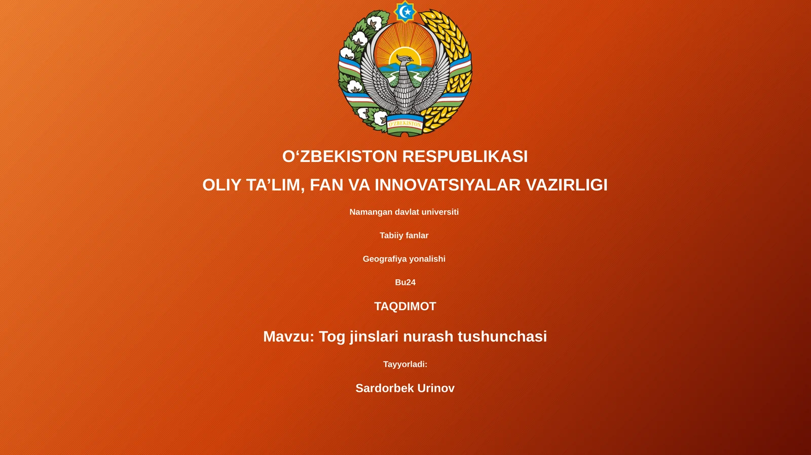 Tog jinslari nurash tushunchasi