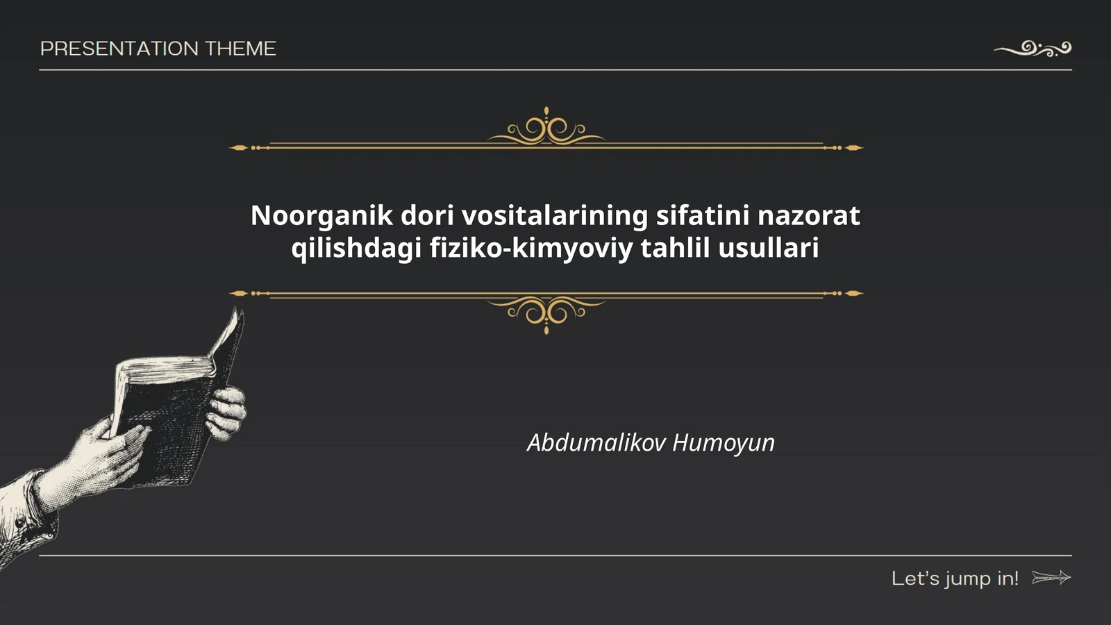 Noorganik dori vositalarining sifatini nazorat qilishdagi fiziko-kimyoviy tahlil usullari