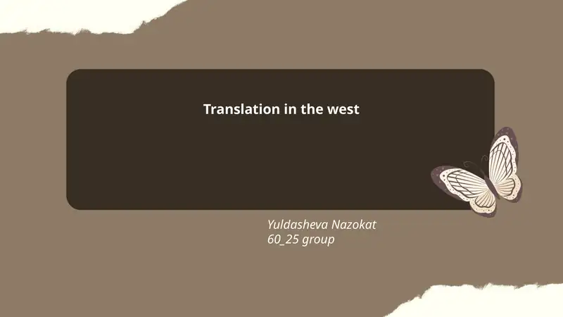 History of Translation in Western Europe