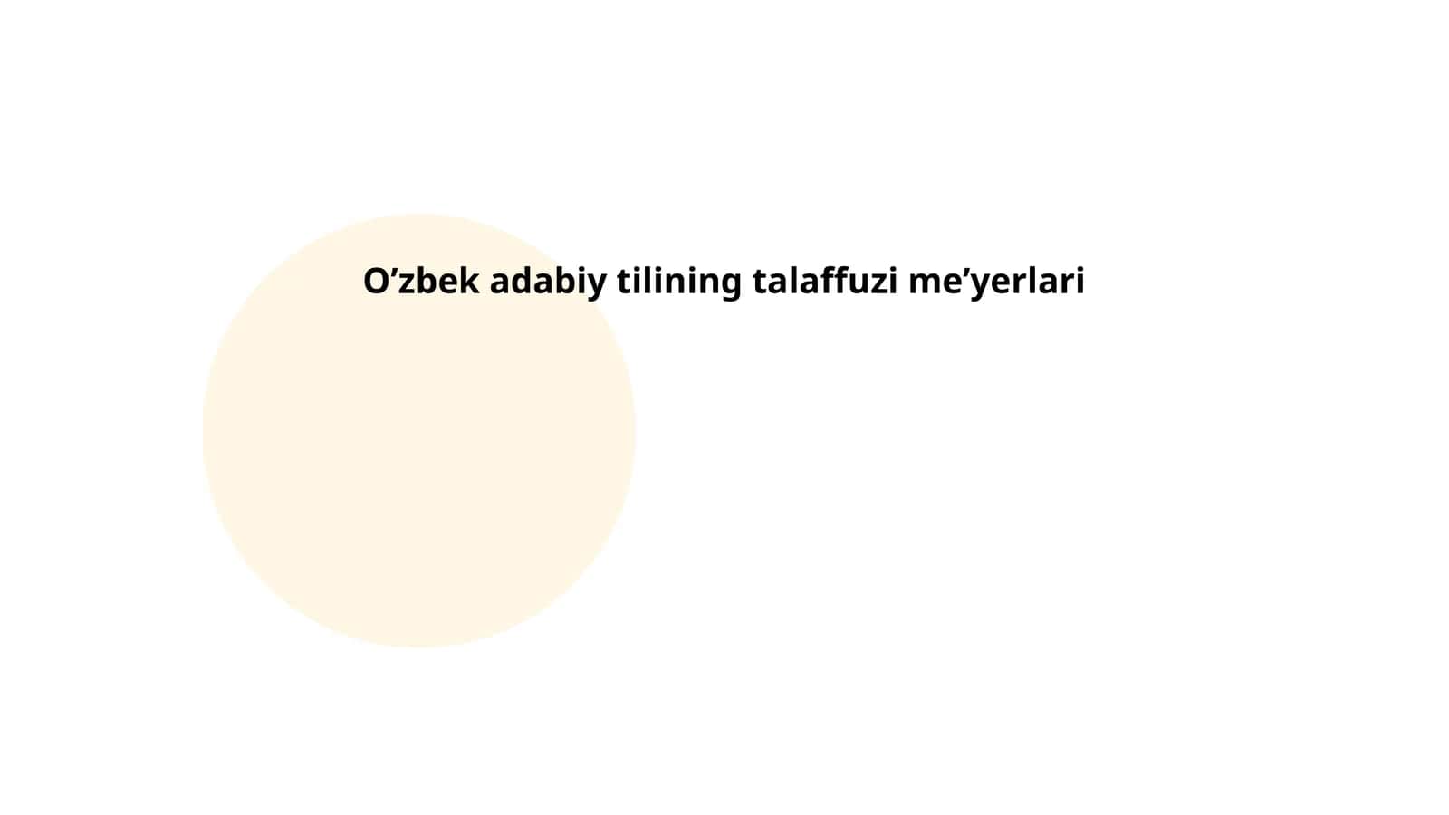 O’zbek adabiy tilining talaffuzi me’yerlari