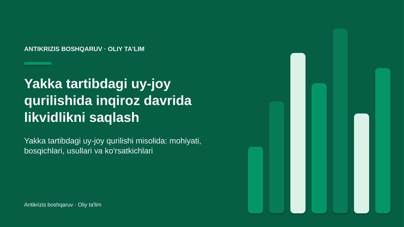 yakka tartibdagi uy joy qurilishida inqiroz davrida likvidlikni saqlash 7702