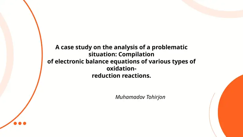 Compilation of electronic balance equations of oxidation-reduction reactions