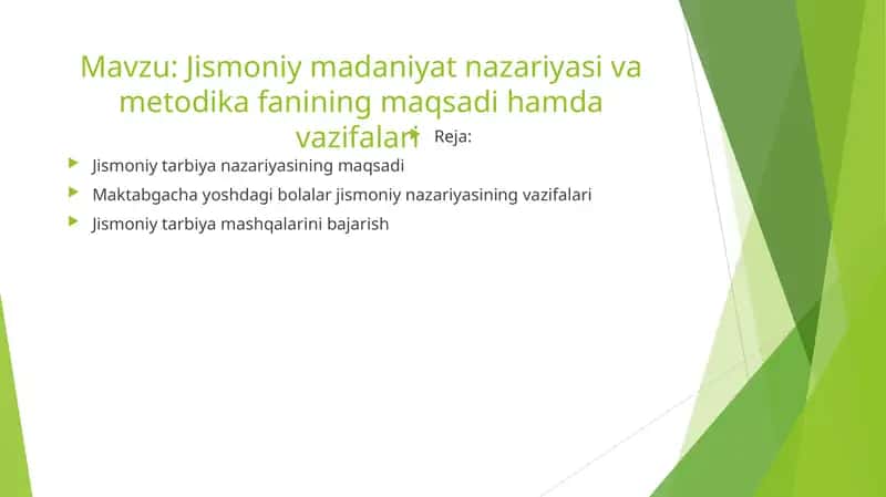 Jismoniy madaniyat nazariyasi va metodika