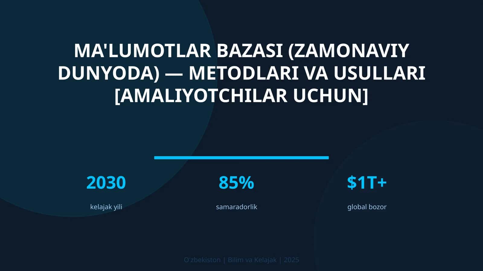 Ma'lumotlar bazasi (zamonaviy dunyoda) — metodlari va usullari [amaliyotchilar uchun]